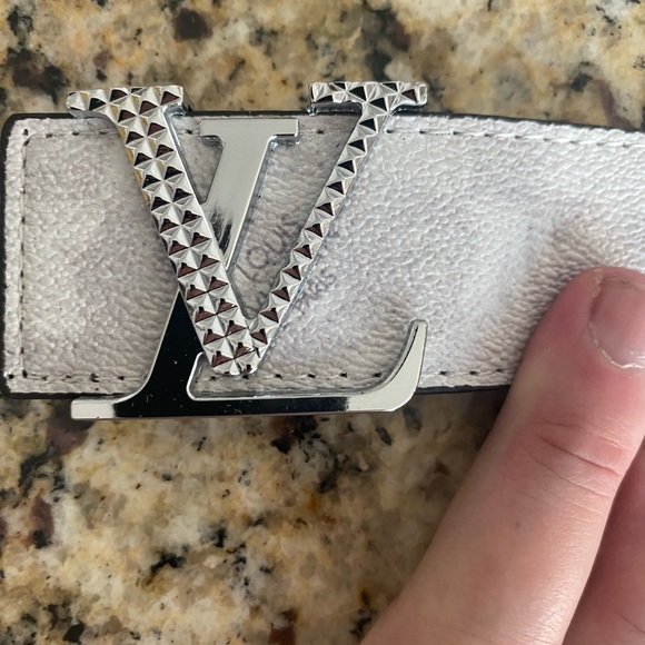 Silver and White Designer Belt - Picture 1 of 9